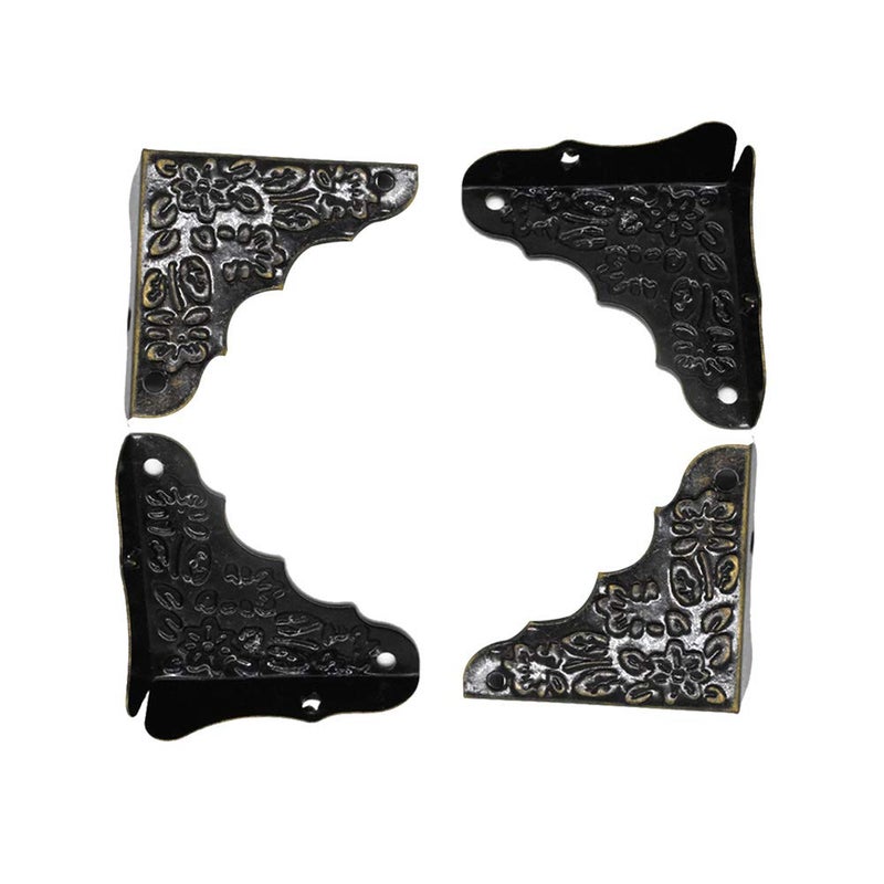 NIANNIAN Antique Jewelry Box Lock Latch Hasp Hinges Handle Corner Protectors Kit for DIY Bronze Tone 2 Sets 24Pcs - Image 5